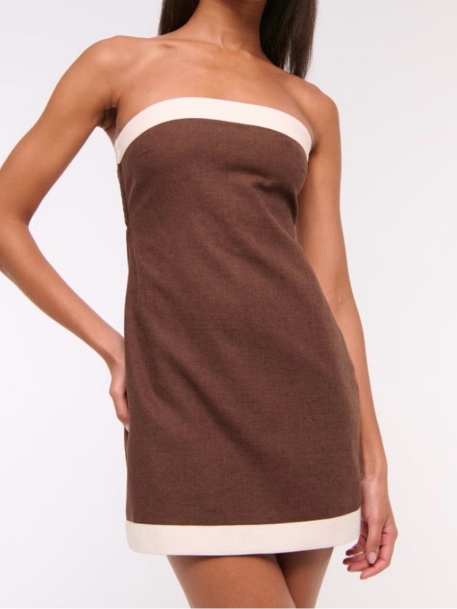 Abercrombie & Fitch Strapless Brown Mini Skort